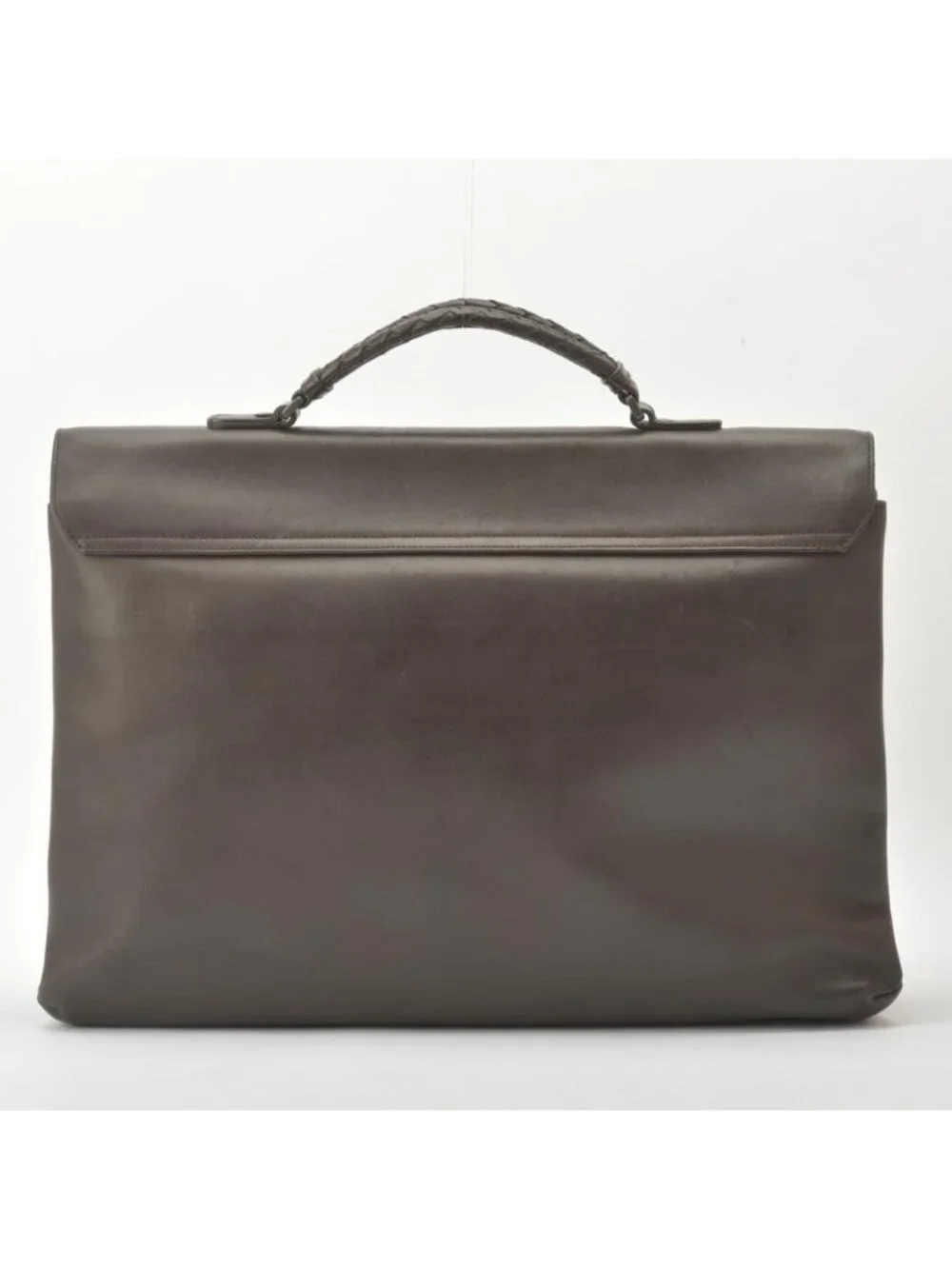 Bottega Veneta Business Bag Intrecciato Leather Dark Brown